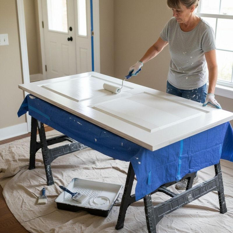 Interior Door Staining detail