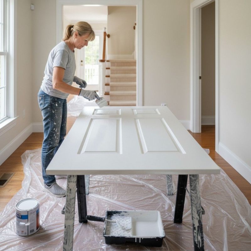 Interior Door Staining detail